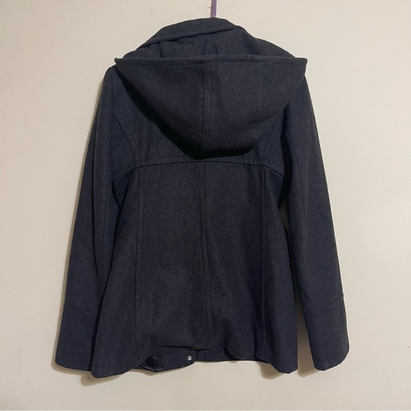 Michael Kors Wool Blend Coat Jacket Zipper Front Toggle Black Button women XS - Picture 8 of 9